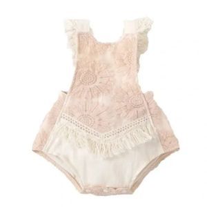 Arya Blake company olivia Vanilla Lace Romper